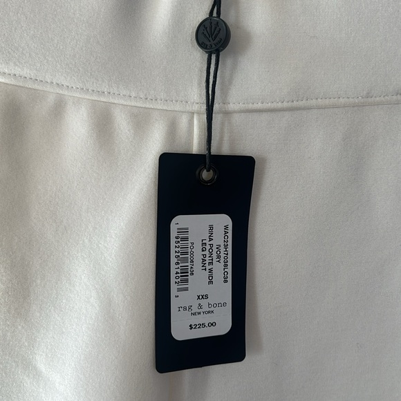 NWT $225 Rag & Bone Ivory Irina Ponte Wide leg Pants Size XXS - Picture 12 of 13